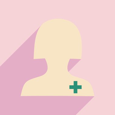 Düz gölge simgesi ve mobil uygulama hemşire ile