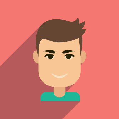 Uzun gölge erkek saç kesimi ile düz web simgesi