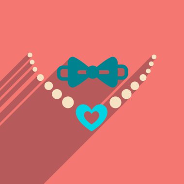 Uzun gölge kolye ve kravat düz web simgesi