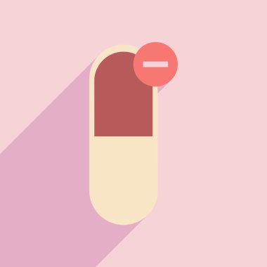 Düz gölge simgesi ve mobil uygulama İlaç sanayii ile