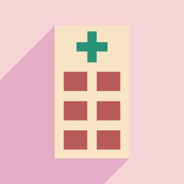 Düz gölge simgesi ve mobil uygulama poliklinik ile