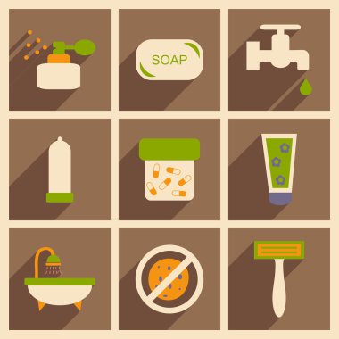 Düz gölge kavramı ve mobil uygulama vücut bakımı ile