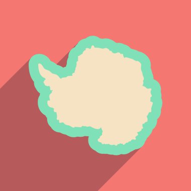 Uzun gölge harita Arctic düz web simgesi