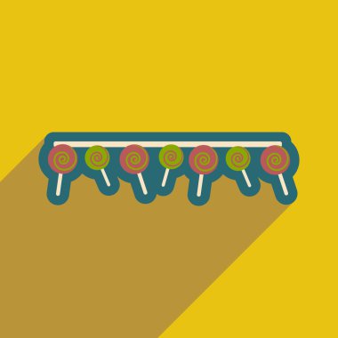 uzun gölge festival çelenk ile düz simgesi