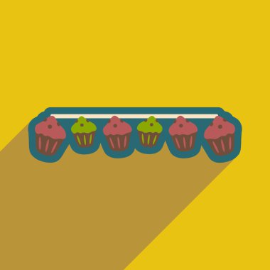 uzun gölge festival çelenk ile düz simgesi