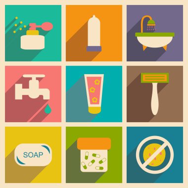 Düz gölge kavramı ve mobil uygulama vücut bakımı ile