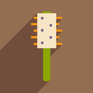 Düz gölge simgesi ve mobil uygulama saç fırçası ile