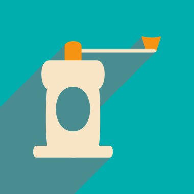 düz gölge simgesi ve Mobil Uygulama Kahve değirmeni ile