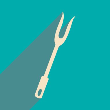 Düz gölge simgesi ve mobil uygulama çatal ile