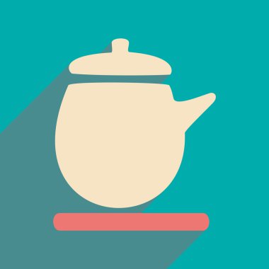 Düz gölge simgesi ve mobil uygulama su ısıtıcısı ile