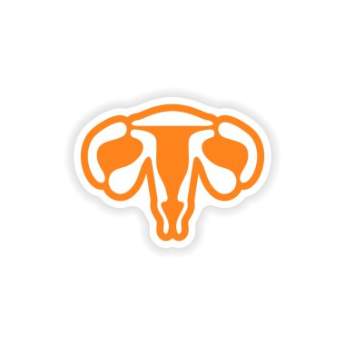 Kağıt etiket beyaz arka plan kadın vajina