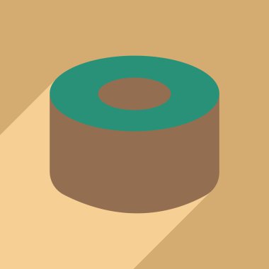 Düz gölge simgesi ve mobil uygulama suşi ile