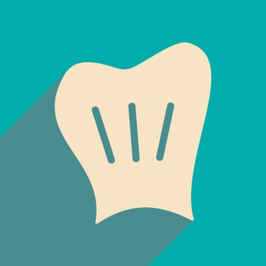 Düz gölge simgesi ve mobil uygulama chef şapka ile