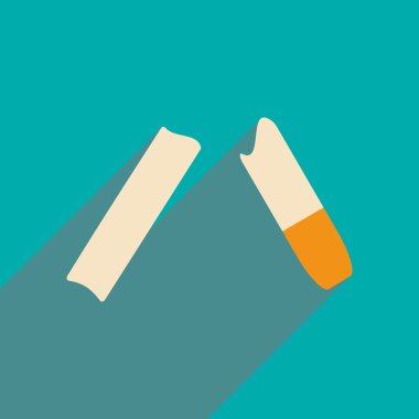 Düz gölge simgesi ve mobil uygulama sigarayla