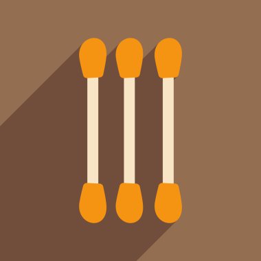 Düz gölge simgesi ve mobil uygulama pamuk temizleme bezi ile