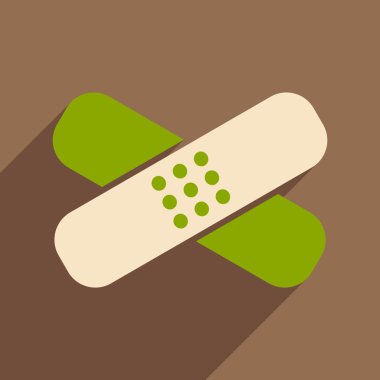 Düz gölge simgesi ve mobil uygulama tıbbi sıva ile