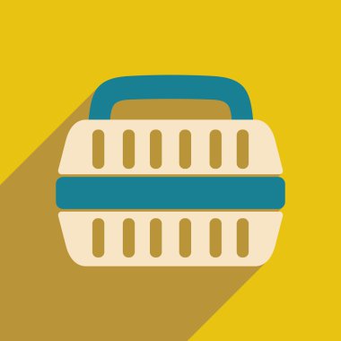 düz gölge simgesi ve hayvan taşıma için mobil uygulama konteyner ile