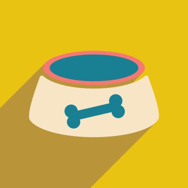 düz gölge simgesi ve mobil uygulama köpek yemliği