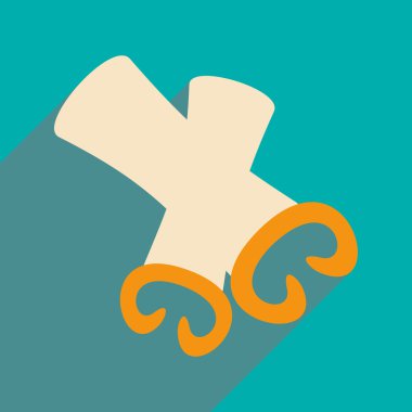 Düz gölge simgesi ve mobil uygulama tarçın ile