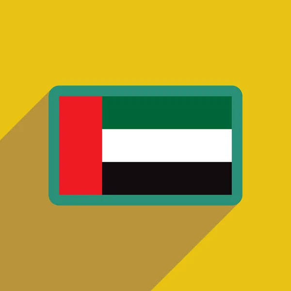 Плоская иконка с длинной тенью Флаг Арабских Эмиратов — стоковый вектор