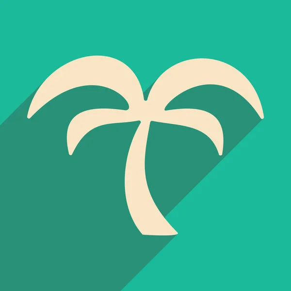 Düz gölge simgesi ve mobil uygulama palmiye ağacı ile — Stok Vektör