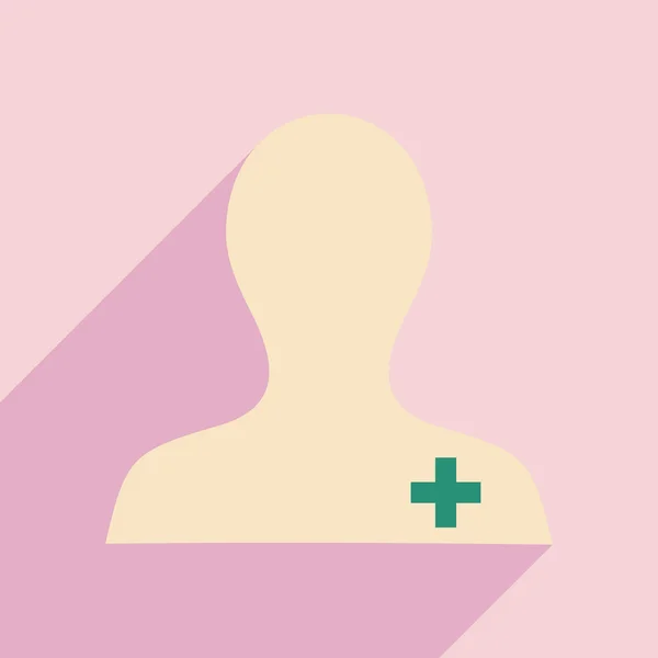 Piso con icono de sombra y aplicación móvil enfermera — Archivo Imágenes Vectoriales