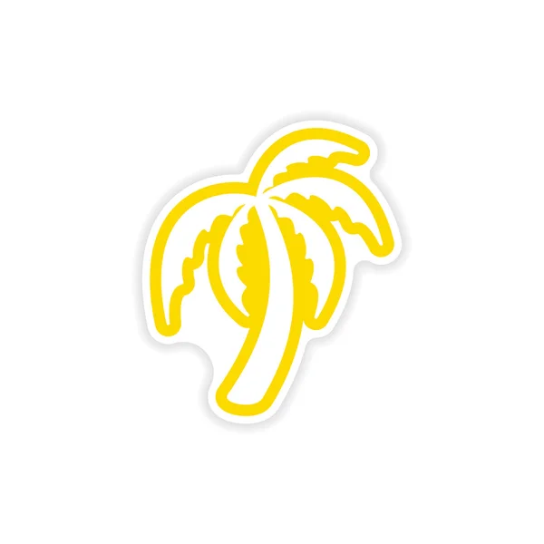 paper sticker Indian palm on white background
