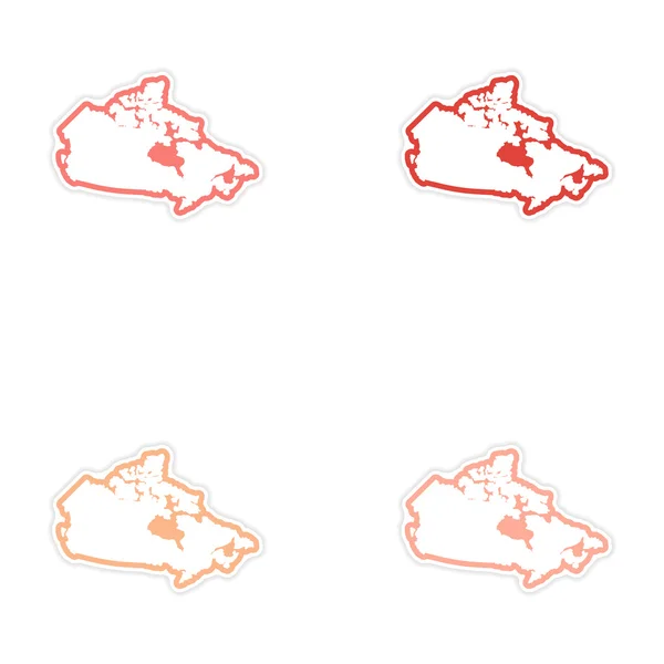 Conjunto de adesivos Mapa canadense sobre fundo branco — Vetor de Stock