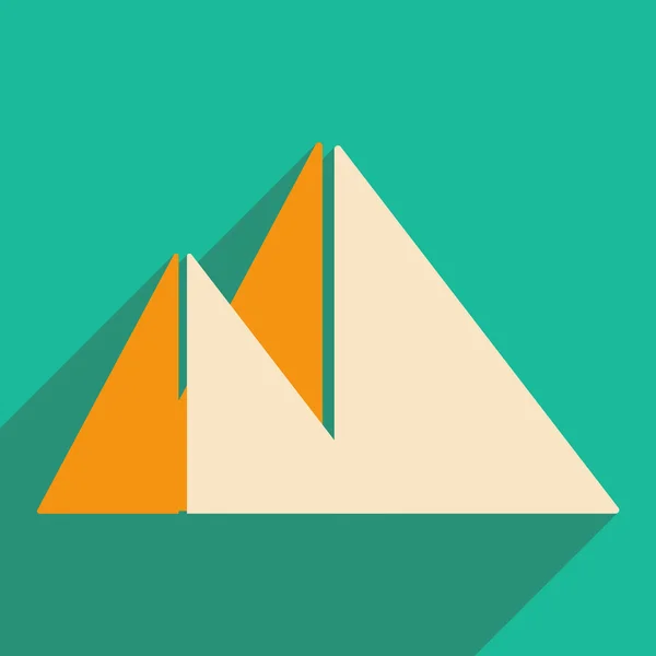 Flach mit Schattensymbol und mobilen Anwendungspyramiden — Stockvektor