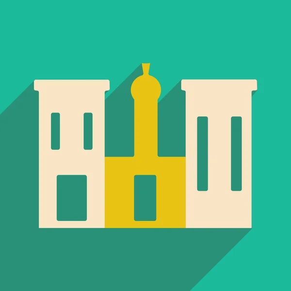 Flat with shadow icon and mobile application palace Egypt — Stock Illustration Flat with shadow icon and mobile application palace Egypt Stock Vector