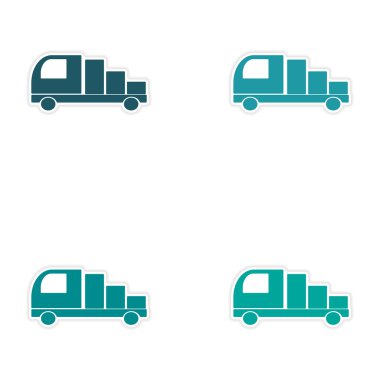 derleme gerçekçi etiket tasarım kağıt araba kargo Teslimatta