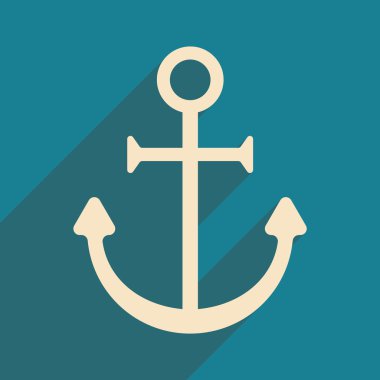 Düz gölge simgesi ve mobil uygulama çapa ile