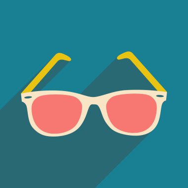 Düz gölge simgesi ve mobil uygulama güneş gözlüğü ile