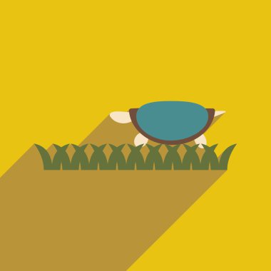 uzun gölge okyanus kaplumbağa ile düz simgesi