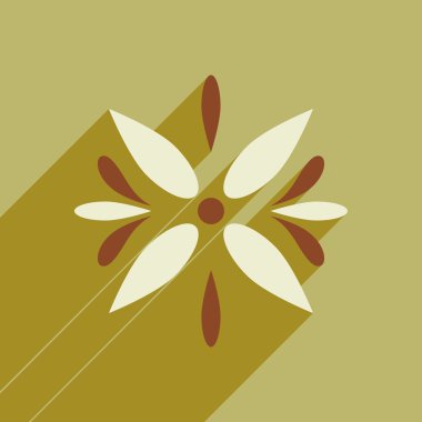 uzun gölge Arapça çiçek ile düz simgesi