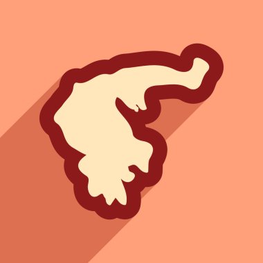 Yunanistan uzun gölge Haritası ile düz web simgesi