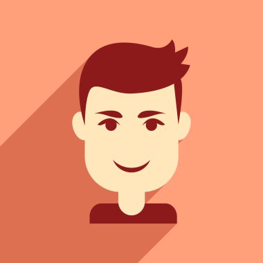 Uzun gölge erkek saç kesimi ile düz web simgesi