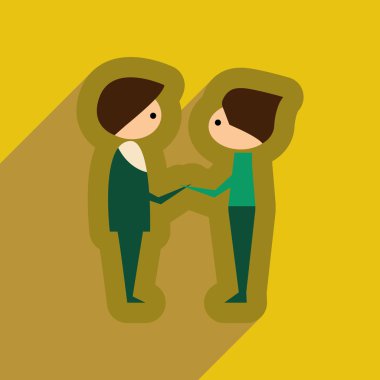 Düz web simge uzun gölge erkek arkadaş grubu