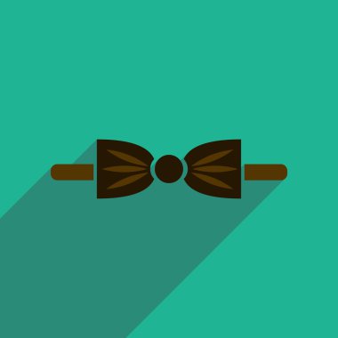 Uzun gölge kelebek kravat düz simgesi