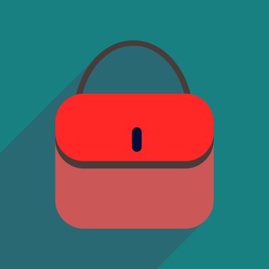 Uzun gölge debriyaj çanta ile düz simgesi