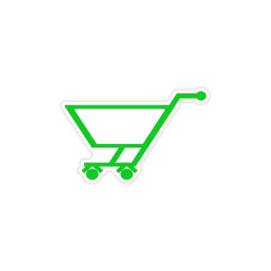 simgesi etiket gerçekçi tasarım üzerinde kağıt arabası