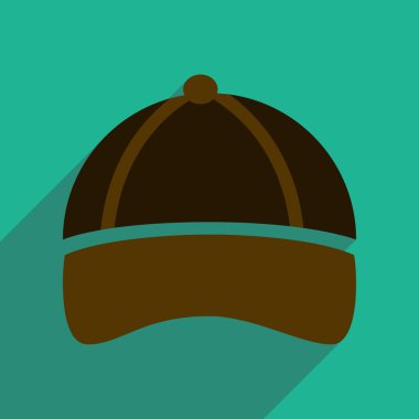 Uzun gölge spor kap ile düz simgesi