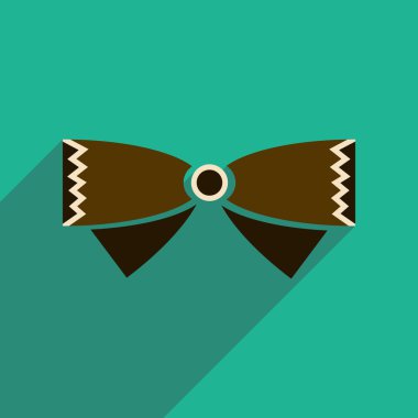 Uzun gölge kelebek kravat düz simgesi