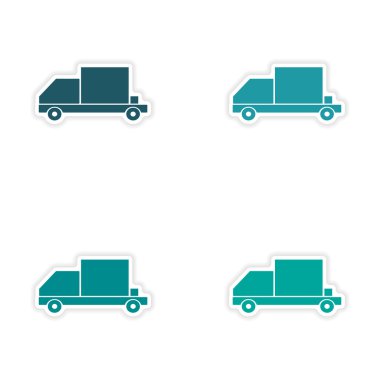 derleme gerçekçi etiket tasarım kağıt teslim kutusu kamyon