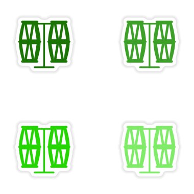 kavram şık kağıt etiket beyaz arka plan Brezilyalı davul