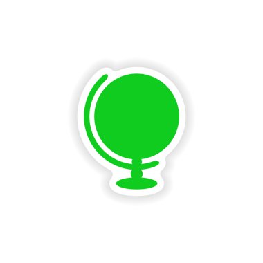 Kağıt Globe simgesi etiket gerçekçi tasarım