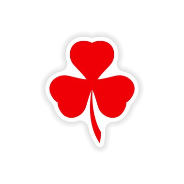 Beyaz arka plan yonca bulunan şık kağıt etiket