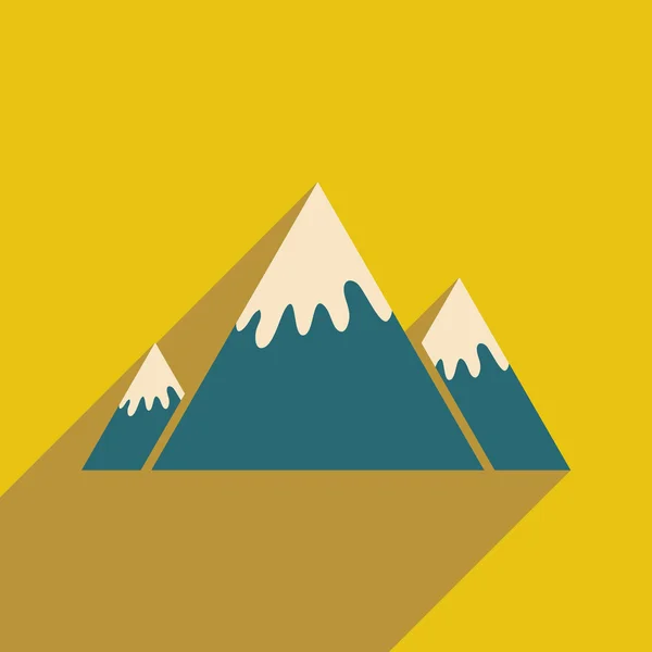 Hosszú árnyék kanadai hegy lapos ikon — Stock Vector