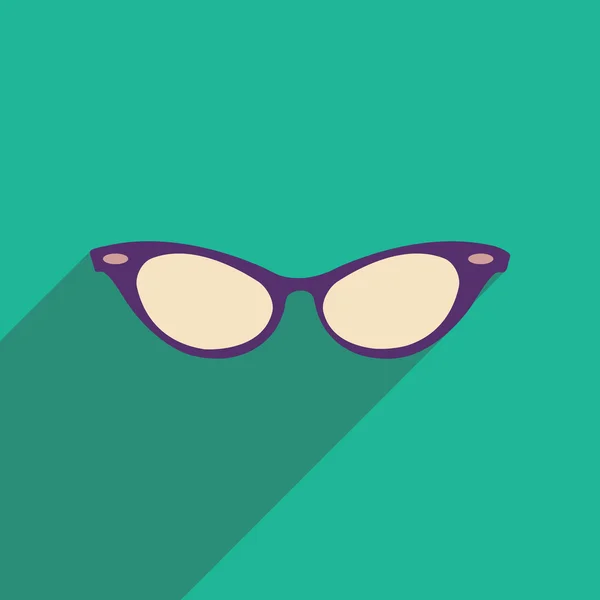 Lapos ikon hosszú árnyék szemüveg tartozék — Stock Vector
