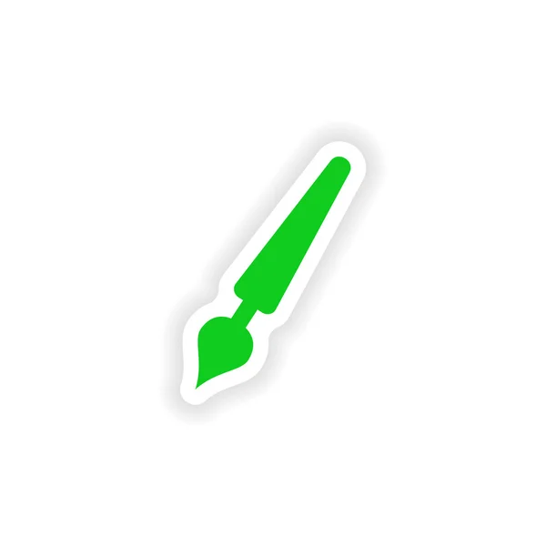 Ikon klistermärke realistisk design på papper penna — Stock vektor